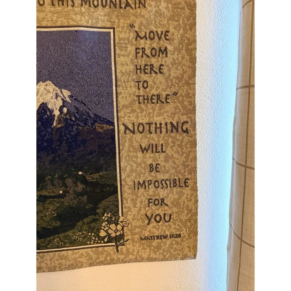 Mustard Seed Inspirational Wall Hanging Tapestry Scroll 26